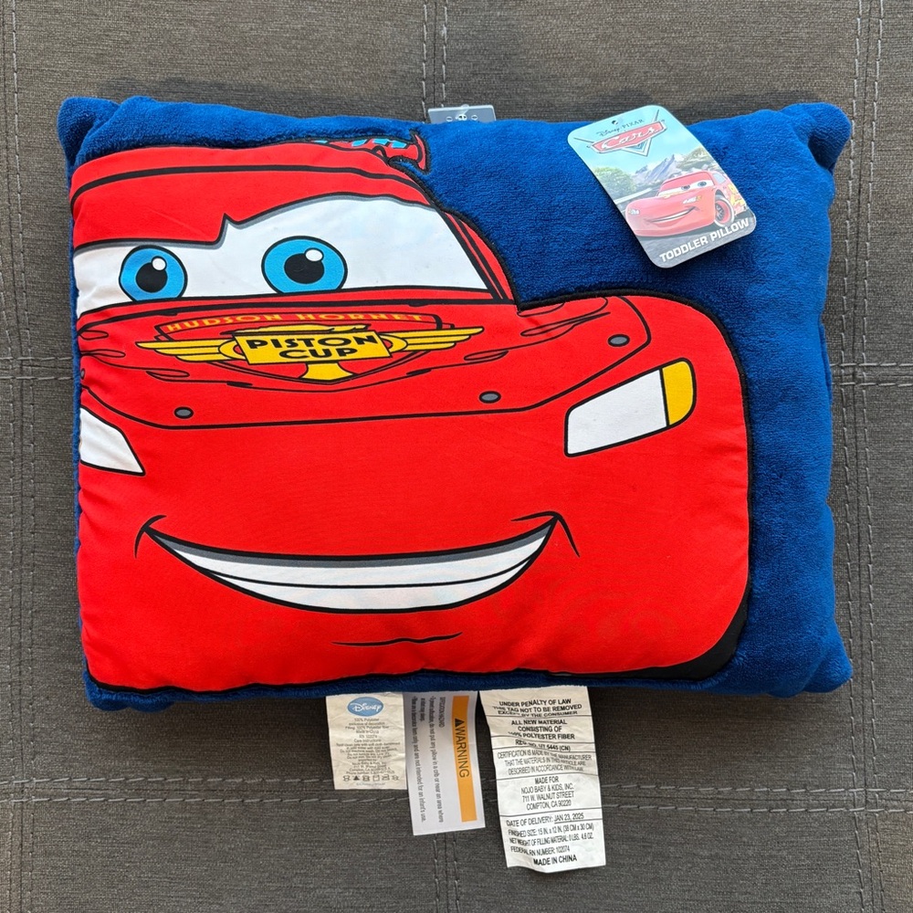 NEW Disney Cars Lightning McQueen Toddler Plush Pillow